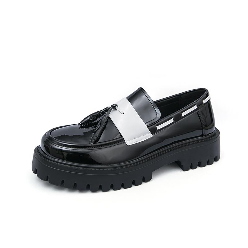 

Мужские лоферы ручной работы большого размера 46 в британском стиле, модная повседневная кожаная обувь на толстой подошве, удобная нескользящая обувь для ходьбы 46