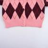 European & American Style Women's Diamond Pattern Jacquard Jacket 