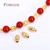 18K Real Gold Plated Tube Spacer Beads,Beading Beads,Cut Corrugated Beads For Needlework DIY Bracelets Necklace Making