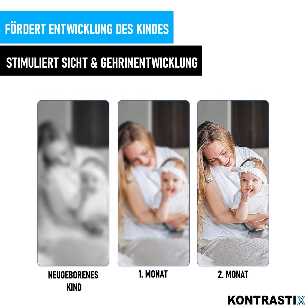 KONTRASTIX Schwarz & Weiße Lernkarten für Kinder Kontrast Entwicklungsfördernd