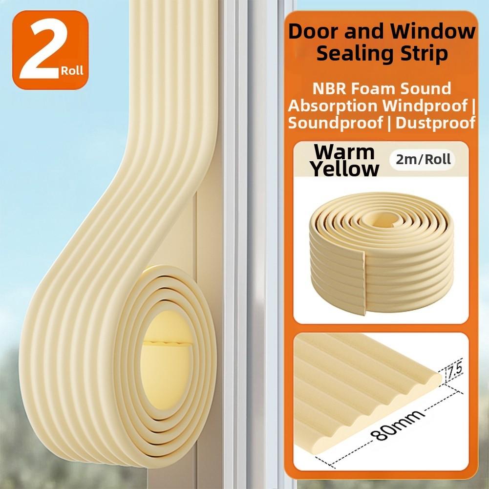 

For Doors For Windows Draft Proof Tape Soundproof Seal For Bedroom 2m Effective Sound Insulation Strip Collision Protection бежевый