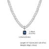Collane Ciondolo Quadrato Pietra Blu Gioielli Acciaio Inossidabile Collare Catena Maglia Cubana Regalo Per Papà Fidanzato San Valentino
