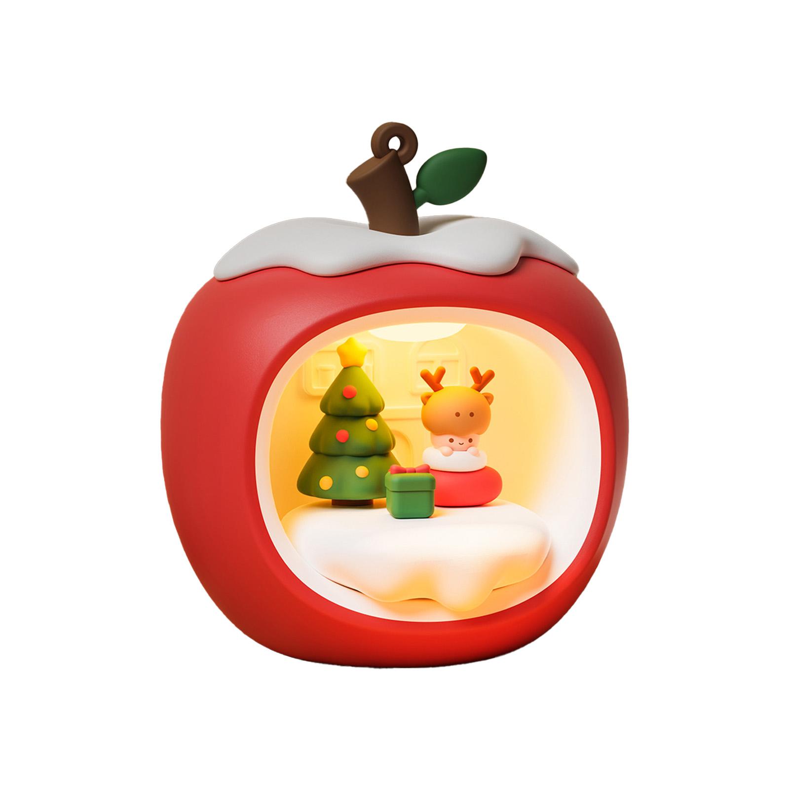 

Apple House Night Light Touch Control Christmas Decor Warm White LED Table Lamp for Window Bedroom Christmas Gifts for Kids