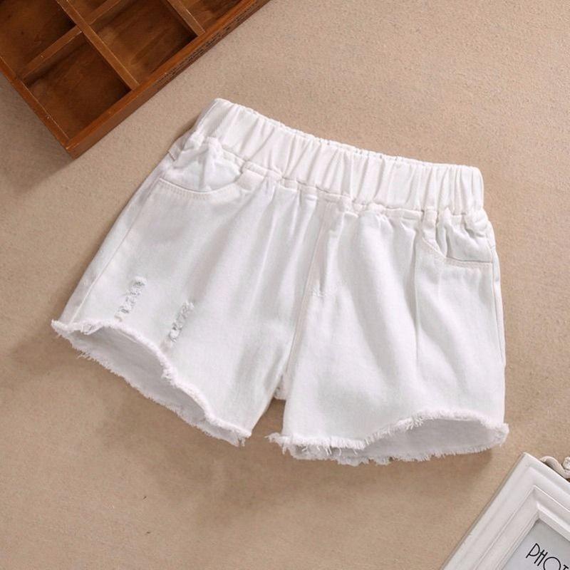 Pantaloncini di jeans ricamati da bambina, estivi, all-match