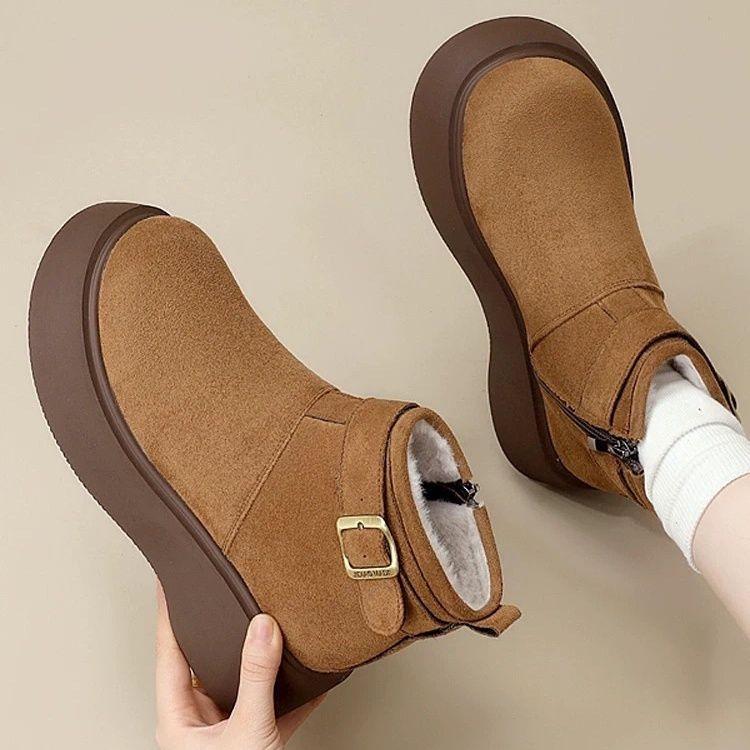 Women's Slimming British-Style Martin Boots 2025: Thick Platform Short Boots, Sizes Up To 42, Soft Sole