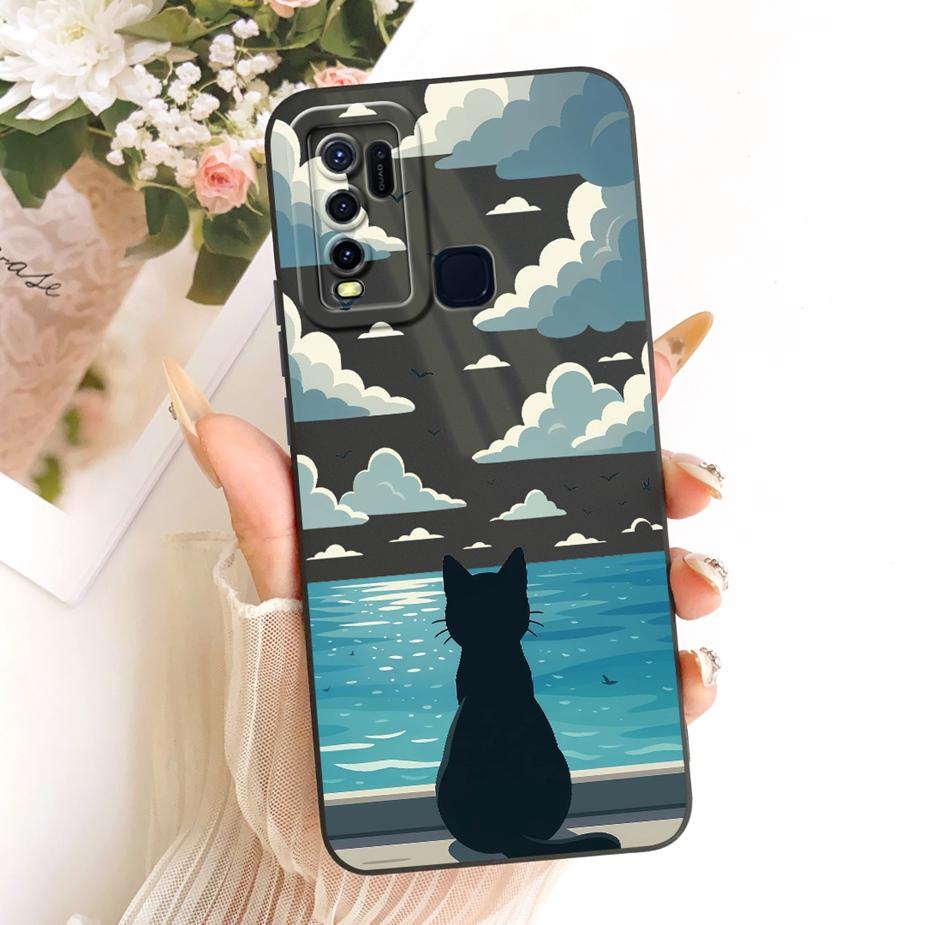 For Vivo Y30 Y50 Case 1935 1938 Cute Cat Duck Cartoon Cover Soft TPU Phone Cases For Vivo Y50 Y 30 VivoY30 VvioY50 Fundas Bumper