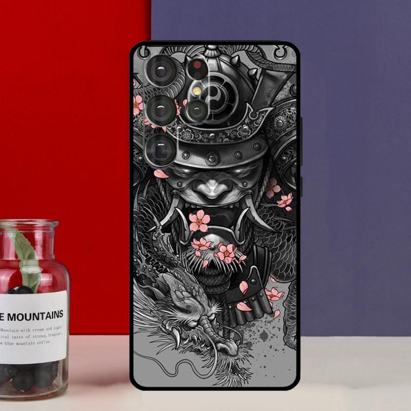 Samurai Mask Warrior Helmet Funda Case For Samsung Galaxy S25 Ultra S9 S10 S20 S21 S22 Plus S23 Ultra S24 FE Phone Cover
