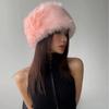 Winter Imitation Mink Fur Hat Women Plush Flat Cap New Pullover Beanie Cap