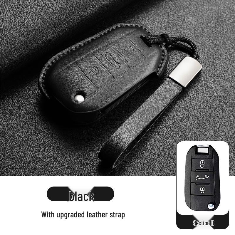Echte Leder Autoschlüsselhülle für Citroen C3 Picasso/C5