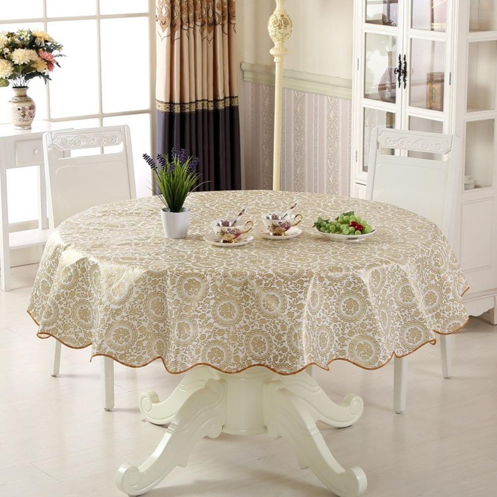 New 150cm Cushion Waterproof Round Flower Tablecloth Washable Oil Resistant Tea Cloth Hotel Restaurant