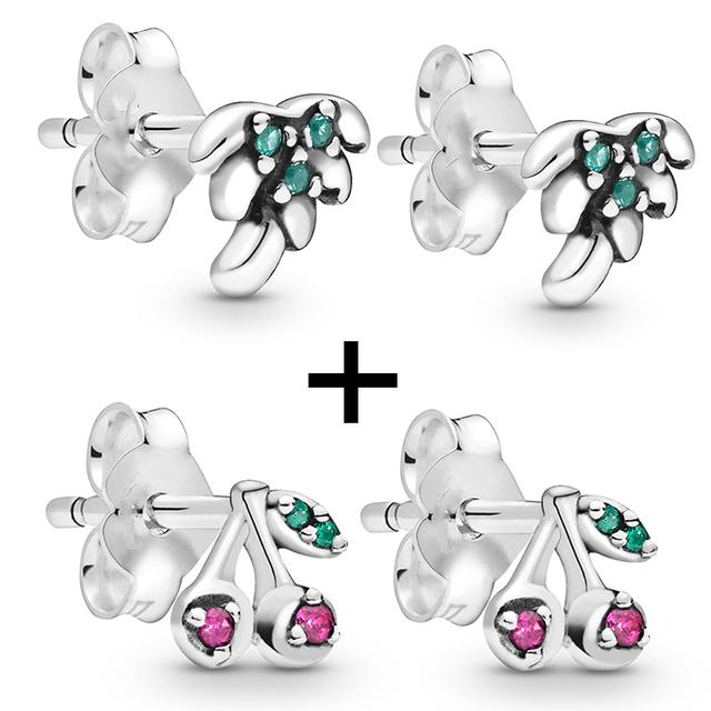 2 Paare/los Silber Überzogene Kristall Stern & Mond Blume Stud Ohrringe Für Frauen Frau Kubikzircon Weiblichen Ohrringe Bijoux Hochzeit geschenk