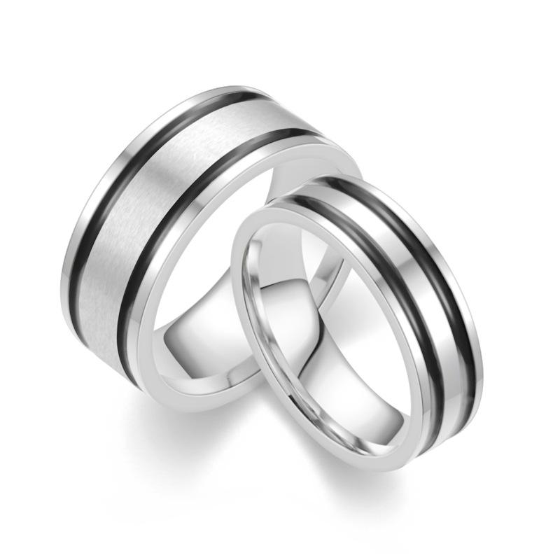 Men's European & American Fashion Titanium Steel Oil Drip Ring - Simple, Popular, Plain Band Couple Design.