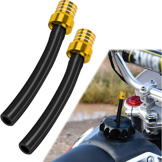 2PCS Breather Hose Gas Fuel Tank Cap, Gas Can Vent, CNC One Way Tank Valve Vent Tube with Aluminum Breather Valve, Fuel Cap Hose Tube for ATV CRF YZF