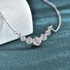 S925 Sterling Silver Moissanite Seven Princess Smile Necklace - Women's Fashion Versatile Pendant, Popular Style Silver Jewelry.