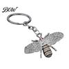 Bee Keychain for Women Rhinestone Women, Bing Alloy Car Sturdy Key Ring with Chain Ring, Decorative Accessories Handbags Backpacks Holder