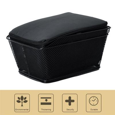 Rear Bike Basket Large Capacity Metal Wire Bicycle Basket Waterproof Rainproof Cover