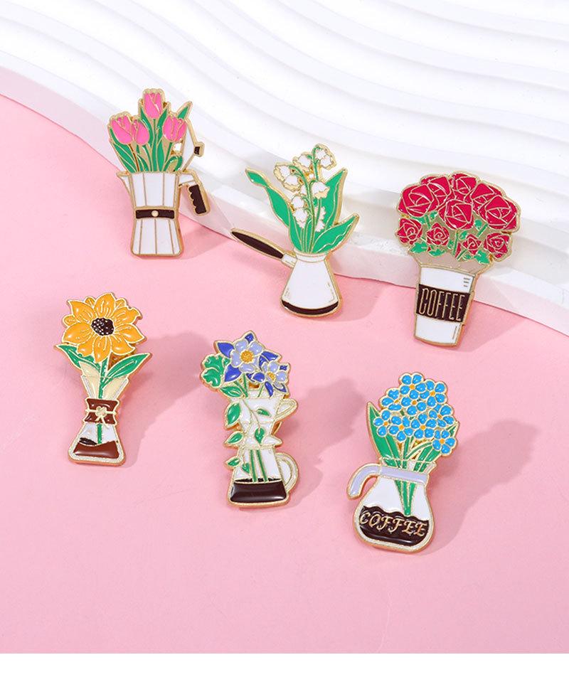Potted Plant Pins Decorative Backpack Decor Enamel Pin Unique Flower Pins For Girls Accessories Clothing