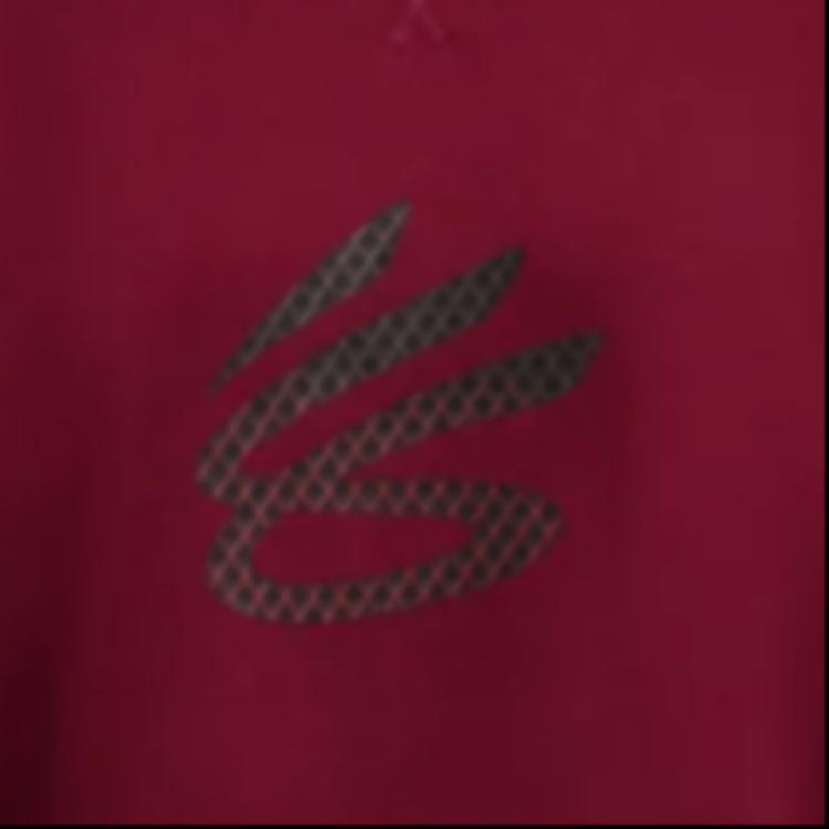 Under Armour Curry X Bruce Lee Kolaborace SS24 Jarní Kolekce Mikina s Kulatým Výstřihem se Vzor Plamenů Dámská Mikina Červená 1383208-625