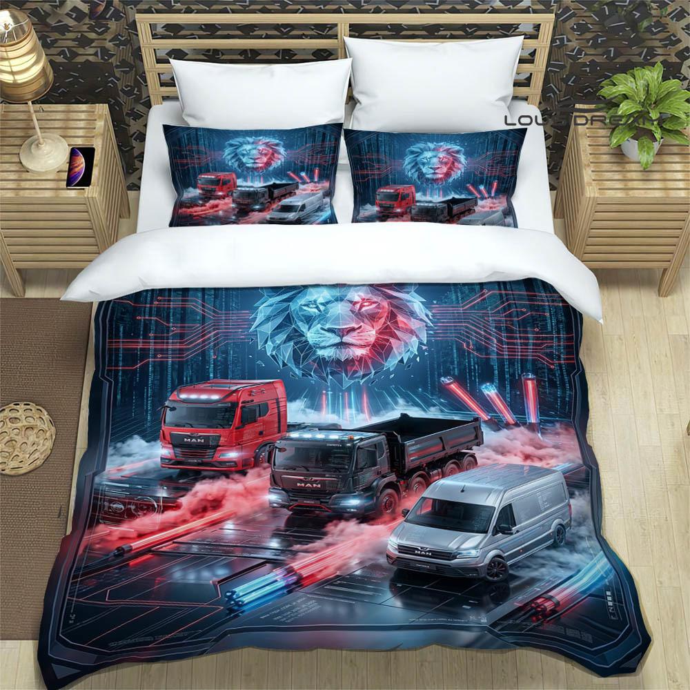 M-Man truck Set Biancheria da Letto Stampata Retrò set squisito di biancheria da letto copripiumino set piumone set biancheria da letto lusso regalo di compleanno