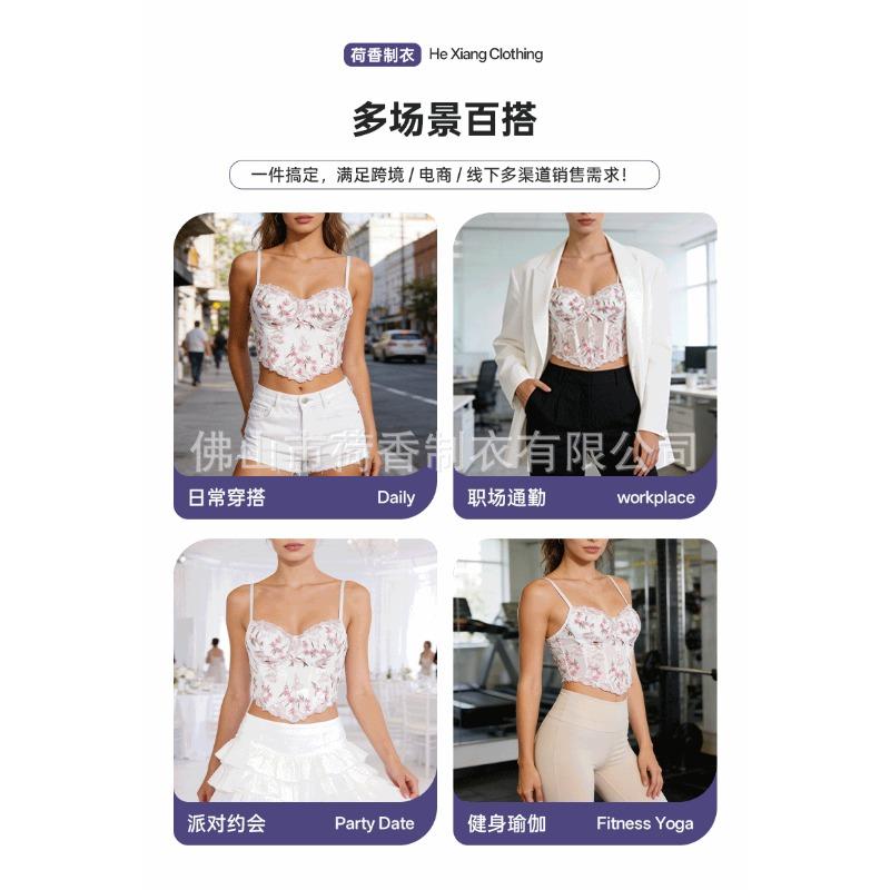 Sommer Atmungsaktiv Netz Stickerei Sexy Durchsichtig Damen S Bustier Korsett Top