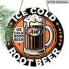 2D Flat, 1pc Vintage Root Beer Metal Wall Sign - Retro Diner Style, 7.87" Round Aluminum Sign for Home, Garage, Cafe, for Cave - Nostalgic 1950s Soda