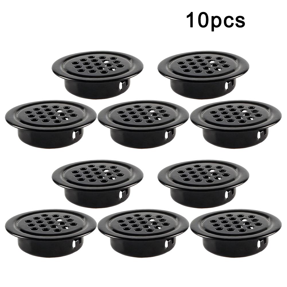 10pcs Round Cabinet Air Duct Vent 25/29mm Steel Louver Mesh Hole Plug Decoration Cover Wardrobe Grille Ventilation Systems