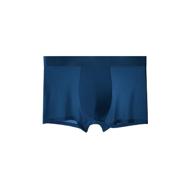 Pánské prodyšné bavlněné ledové hedvábné boxerky – jednobarevné, vnitřní/outdoorové nošení