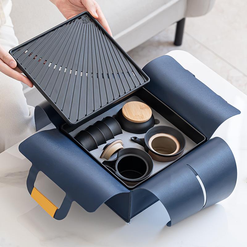 Business Memorial Mugu Travel Coarse Pottery Kuaike Cup Tea Set Annual Meeting Gifts Light Luxury Opening Gift