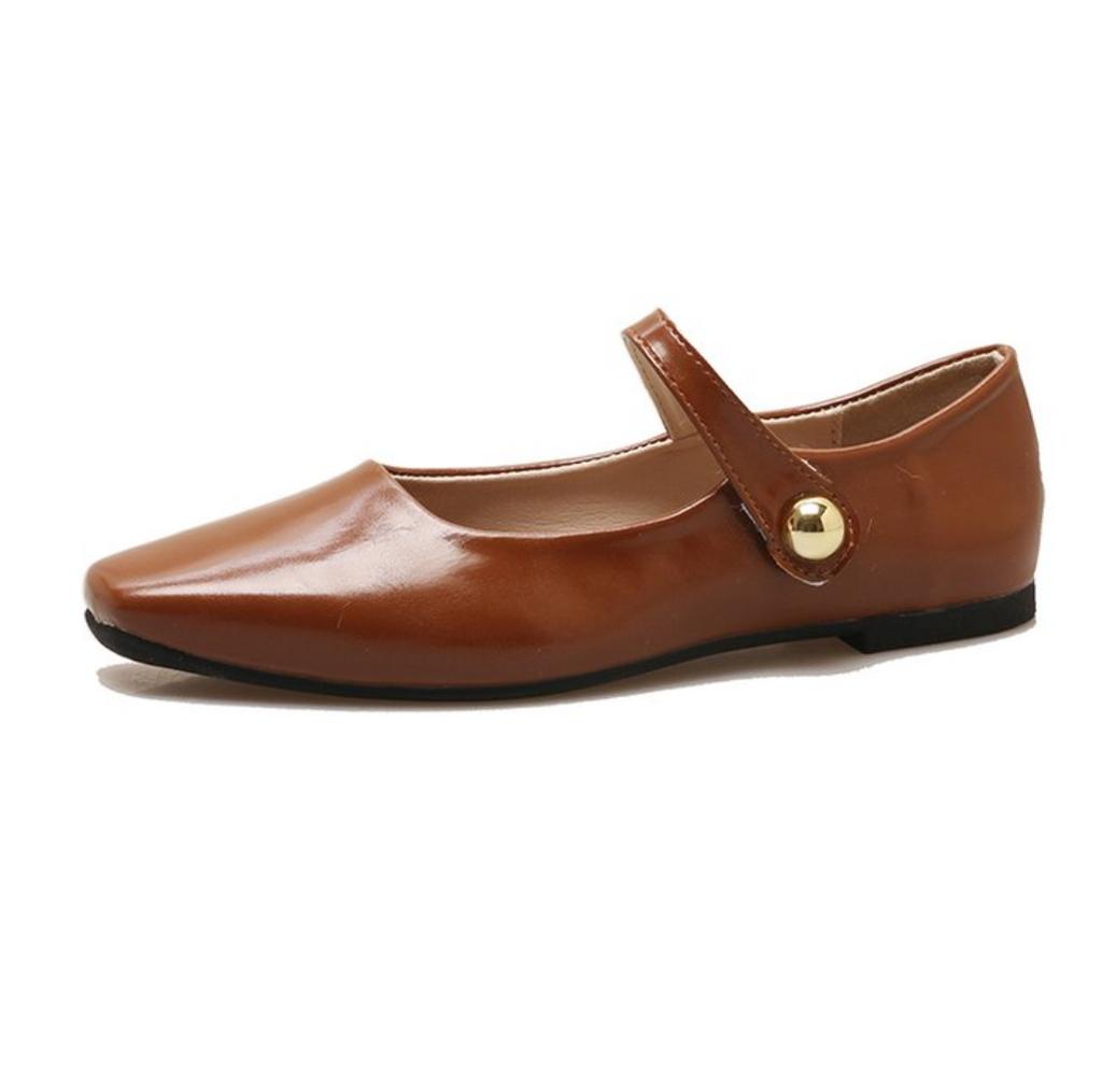 Fashion Retro women Simple Mary Jane Shoes Elegant Casual Flat Comfortable Ballerina Shoes Women's Soft-soled Shoes Chaussure