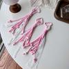 Pink And White Lace Keychain Braided Rope Charm Pendant Keyring Fashion Simple All-Matching Bag Decoration Jewelry Accessories