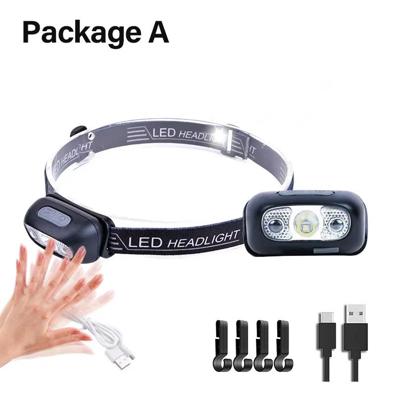 270° Floodlight Sensor Led Headlamp,Super Bright Flashlight,USB-C Rechargeable Headlight,For Running,Cycling,Camping&Working