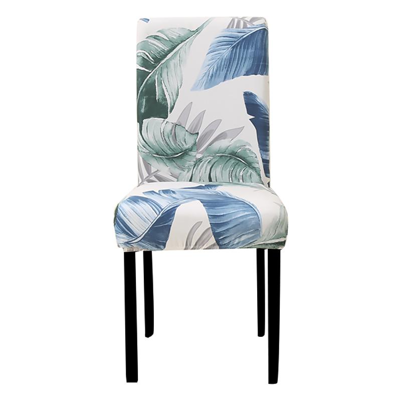 Printed Chair Cover Elastic Kitchen Seat Cover Stretch Spandex Chair Covers for Dining Room Wedding Hotel Banquet Washable 1pc