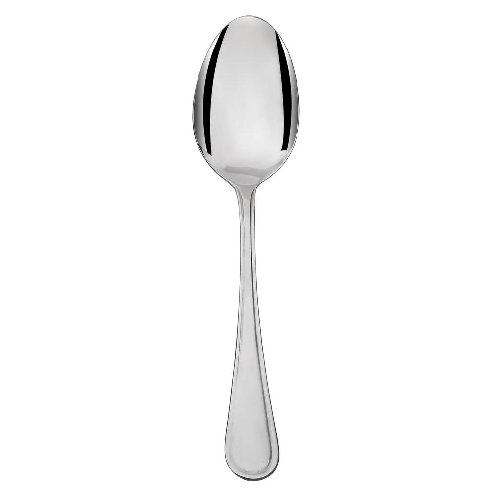 4 Pack Heavy Duty Stainless Steel Serving Spoons Dishwasher Safe Rounded Design Durable Kitchen Utensils Elegant Flatware Set