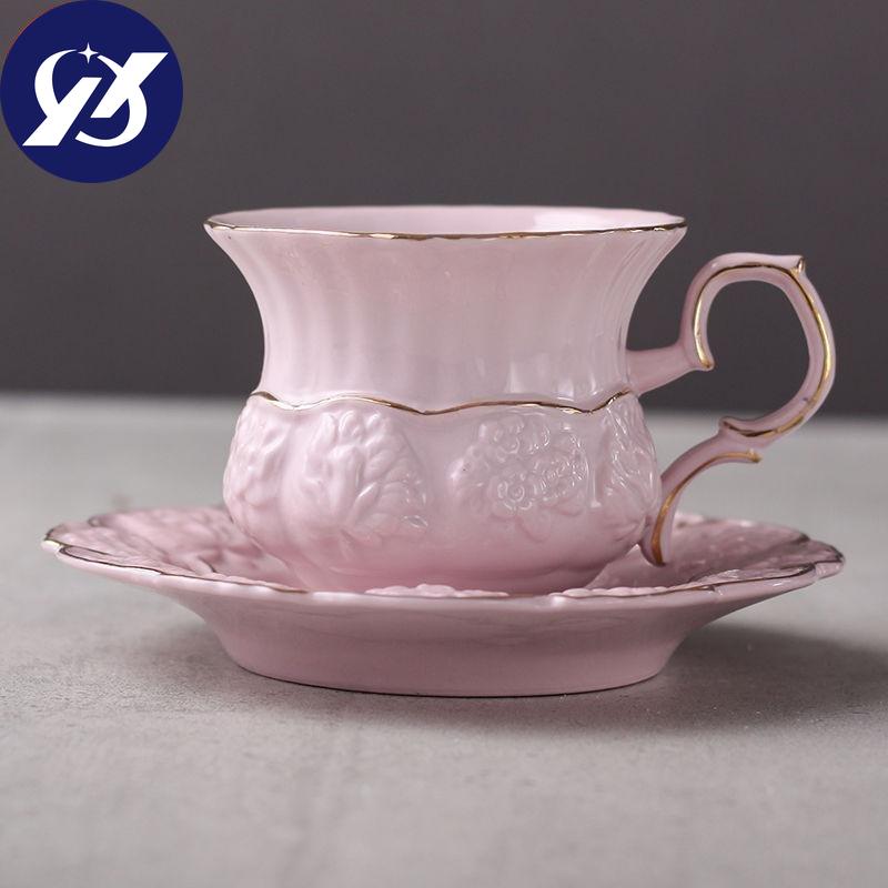 Coffee Cup Flower Teacup Set Household Small Luxury European Style British American Simple Ins Drinking Cup Nordic  Gh-end