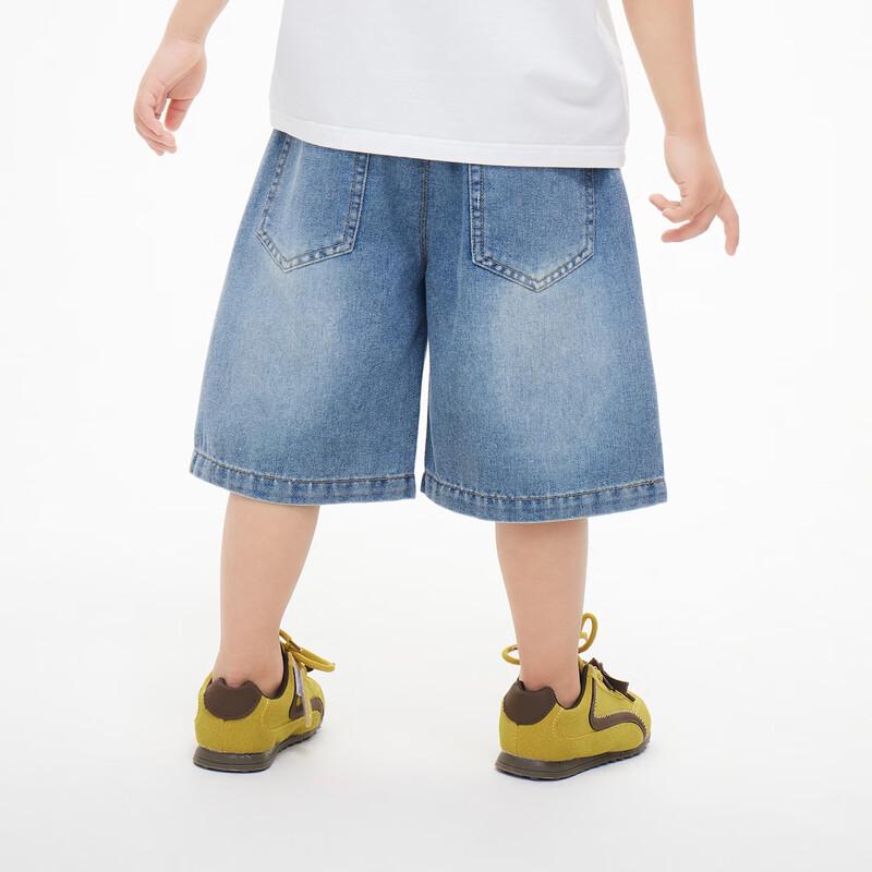 Boys' Cartoon Embroidered Denim Shorts