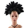 Stylish Halloween Feather Headband with Floral Details Cosplay Hair Decoration Suitable for Adults and Teens Party Wear