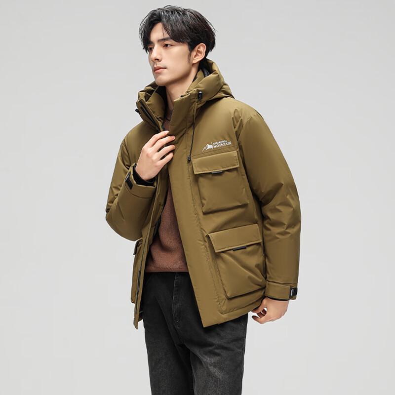 SNOWFLYING Men's Hooded Workwear Down Jacket
