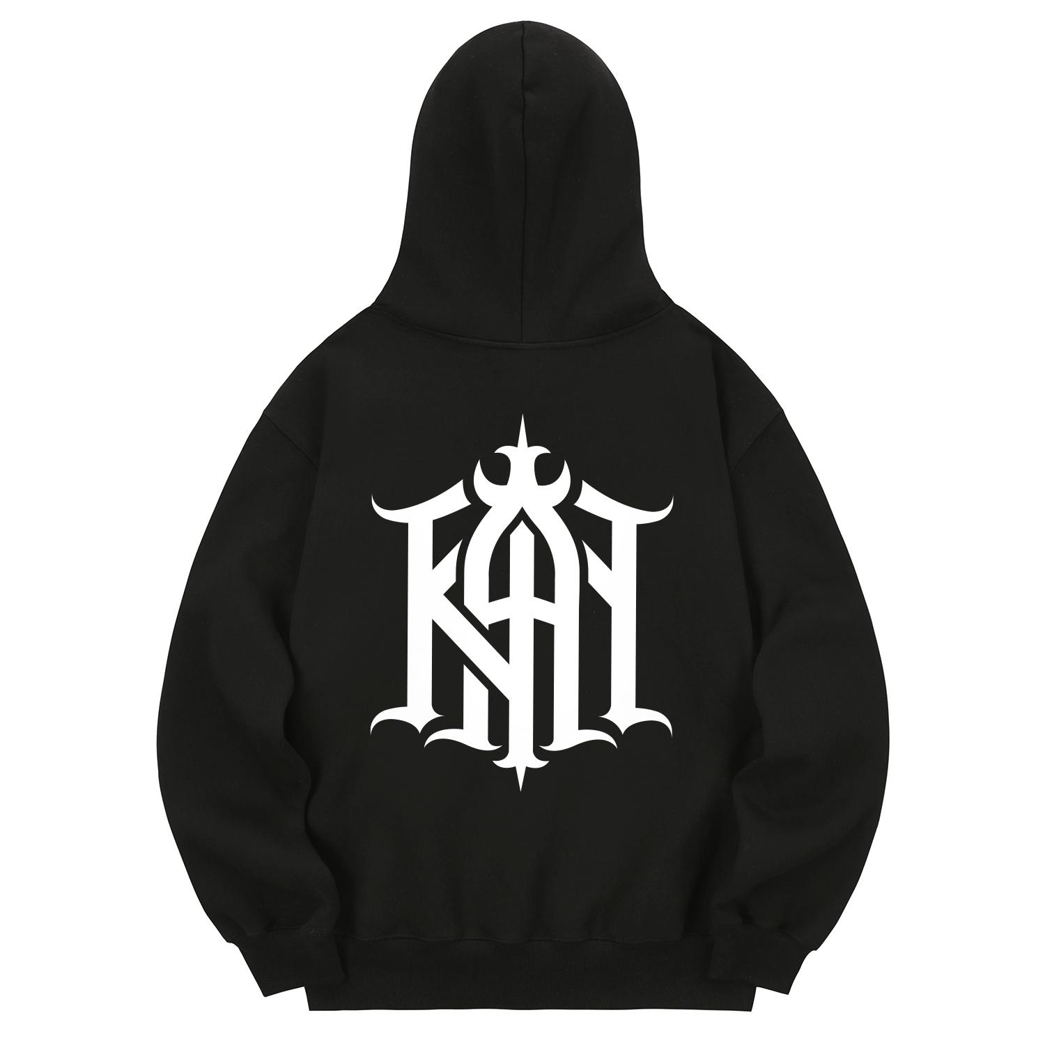 Khan 6312 Khb0003 Khan Symbol Fleece-Lined Hoodie - Black L