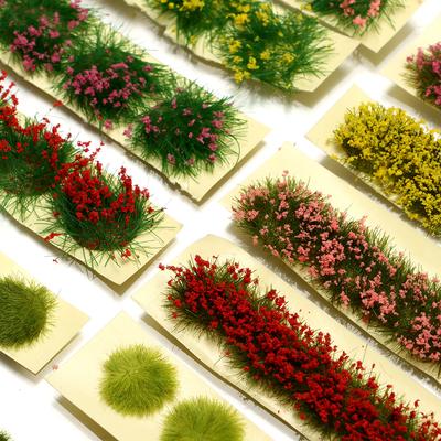 1Pc Miniature Mini Grass Tufts Flower Cluster Static Scenery Model Landscape Wargame Building Layout Sand Table DIY Garden Decor