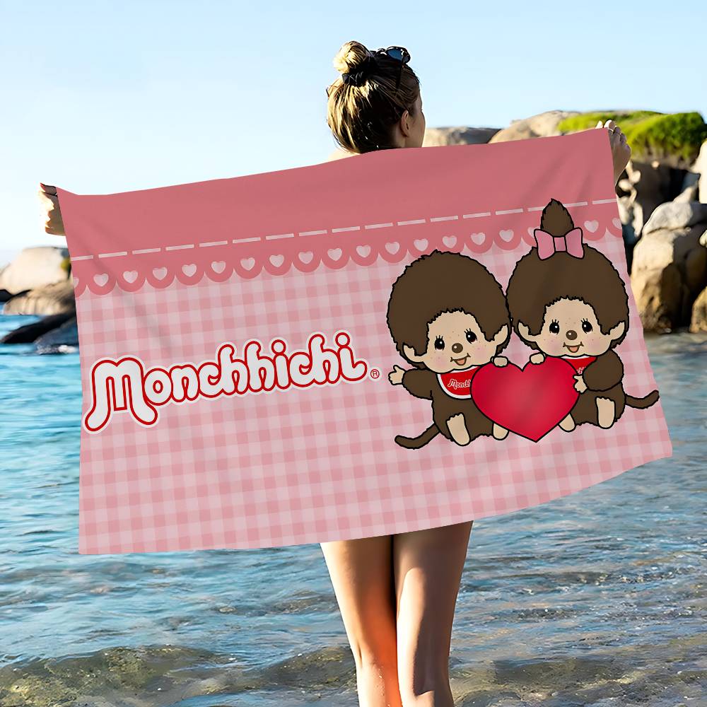Popular Cute M-Monchhichi Beach Towel Colorful Bath Towels For Girl Microfiber Quick Dry Sand Free Beach Yoga Spa