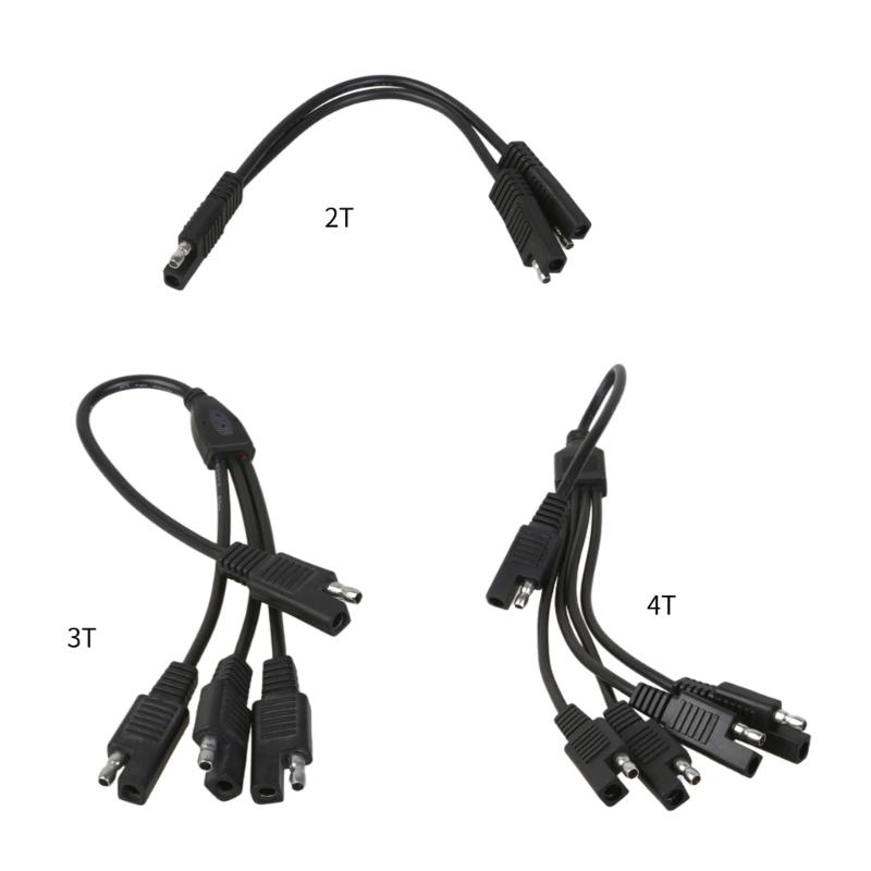 SAE Power Automotive Connectors Cable Y Splitters 1 to 2/3/4 SAE Extension Cable 18AWG for Automotive Camp Trailer