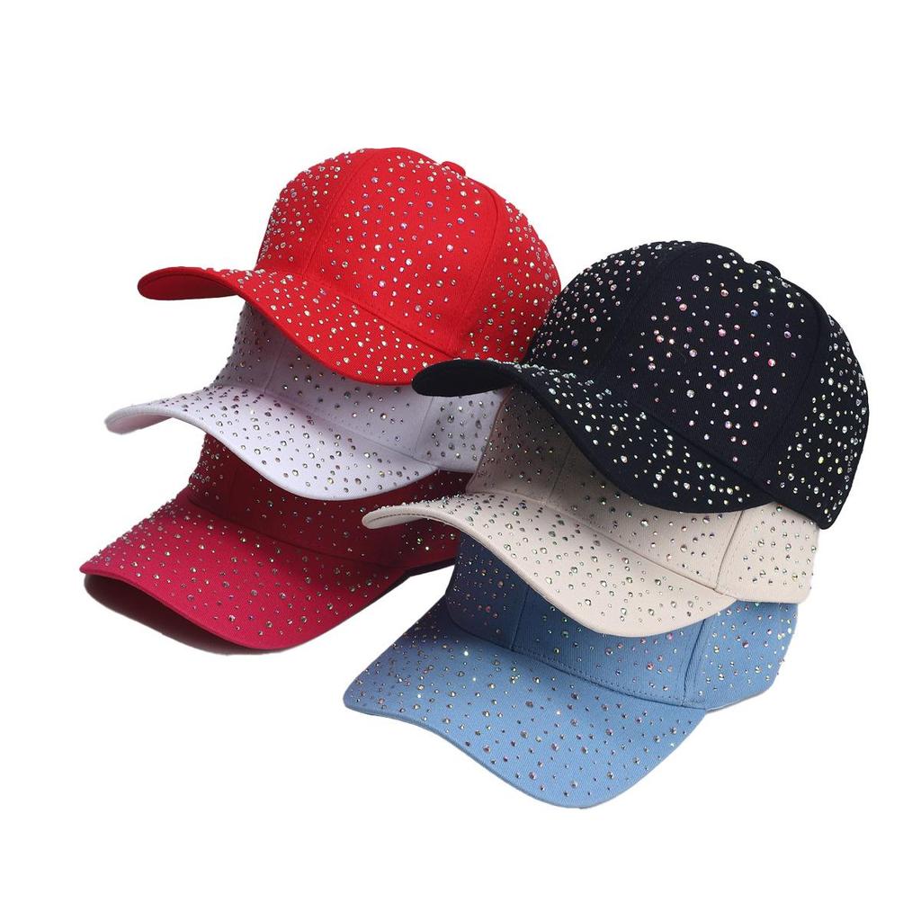 Women's Summer Rhinestone Baseball Cap - Stylish, Face-Slimming Hat