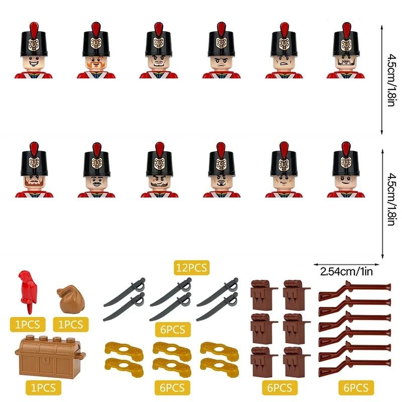 

Napoleonic wars, military soldiers, World War II and 12PCS mini action figures, French and British flintlock weapons and toys.