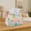 1pc Tissue Box Holder, Smile Icon- Rainbow Happy Face Pattern, Durable Polyester Fabric, Multi-Functional Napkin Dispenser for Home, and Party Decor, 