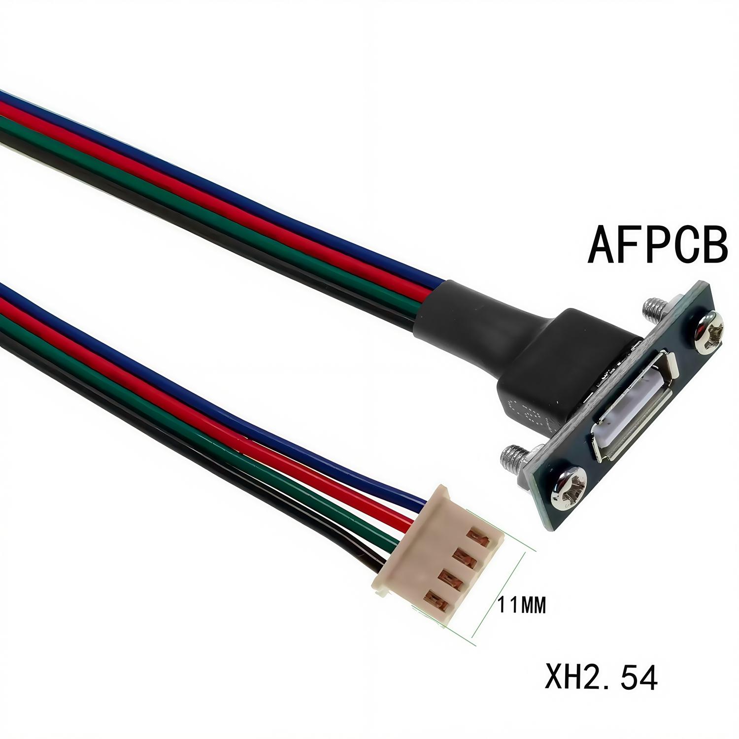 

4-core power cable, USB male and female connector to XH2.54-4P, micro mini usb type-c terminal adapter, 1 unit 30CM