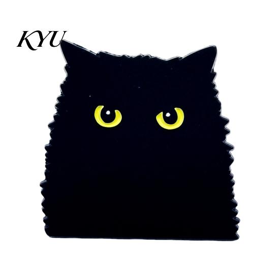 Cat Lover Brooch Cartoon Black Pin, Enamel Animal Lapel Pin for Collars Decorative Pins Men Women, Badge Clothing Bags Scarves Sweaters Canvas