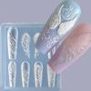 3D Angel Wings Nail Art Silicone Mold 8 Designs Feather Wing Nail Charm Mold Supplies UV Gel Acrylic Resin Reusable DIY Tools