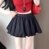 White High-Waist Anti-Exposure A-Line Mini Skirt - Women's Sweet Age-Reducing Flower Bud Design