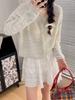 Sunscreen knitted cardigan women's summer new temperament soft waxy top short loose long-sleeved thin air-conditioned shirt