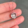 Simple Female Necklace S Sterling Silver Crystal Zircon Hollow Heart Pendant Necklace for Women Length 45CM Trendy